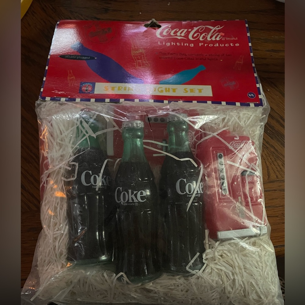 Coca Cola String party Light Set with Red and Green Bottles summer vibes